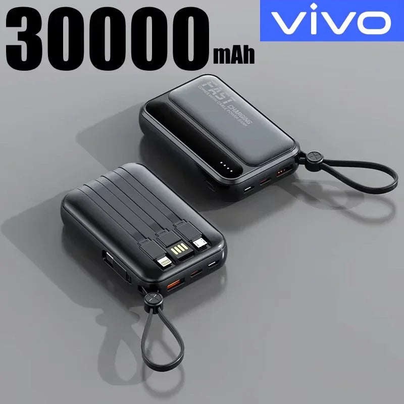 VIVO 500000mAh Power Bank 120W Super Fast Charging Powerbank 4 In1 Cables Portable Powerbank For Iphone Huawei Samsung 2026New