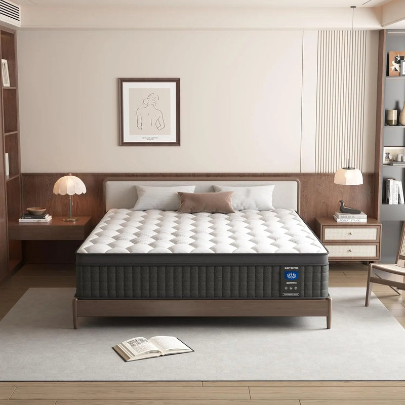 Queen Mattress, 12 Inch Hybrid Mattresses Memory Foam - View 3 | SAMAG
