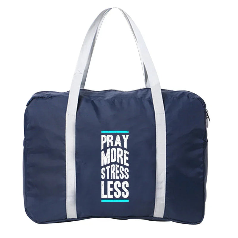 Boston Bag Travel Bag Unisex Foldable Bag Organizers Large Capacity  Portable Phrase Printed Luggage Bags Travel Accessories