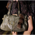 Vintage Rivet Large Capacity Commuter Tote Bag Underarm Shoulder Handbag Luxurious Studded Buckle Design Street Style Hobo Purse