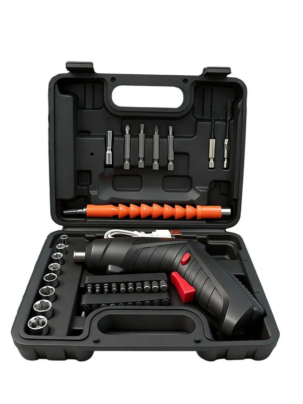 47PCS 3.6v 2PCS Cordless Screwdriver Set with Rechargeable Lithium Battery Household Electric Drill Tool for - View 8 | SAMAG