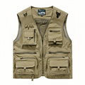 Men's Vest Summer Casual Photography Fishing Multi-Pocket Vest Outdoor Leisure Mountain Climbing Sleeveless V-Neck Custom Logo