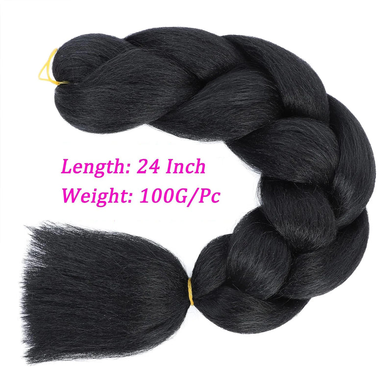 100g 24inch Jumbo Braiding Hair Synthetic Braiding Hair Braid in Hair Extensions Braids Hair for Twist for Daily Cosplay