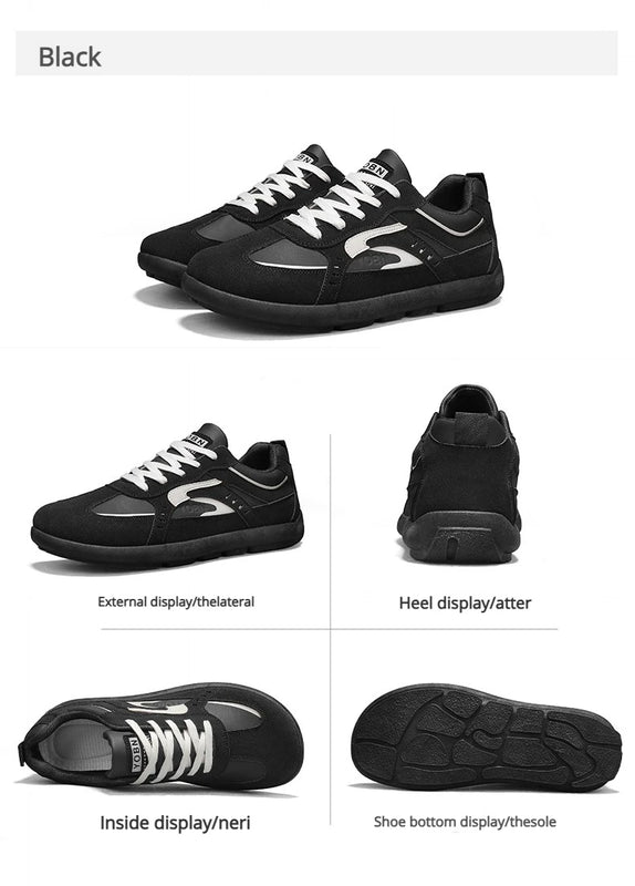 Men's Casual Sports Shoes with Low Heel Round Toe Soft Sole Multi-color Design Fashionable Large Size Walking Board Shoes