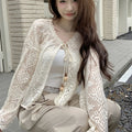 Vinatge Lace Hollow Out Summer Cardigans for Women Up - View 3 | SAMAG