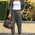 2025 Autumn Spring Casual Suit Women Cotton Linen 2 Piece Set Solid Color Loose Button Shirt + Pants Sets Daily Women's Clothing