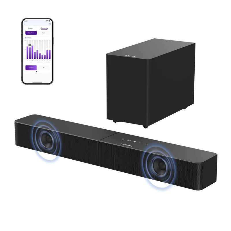 ULTIMEA Poseidon R3T 240W 2.1ch Soundbar with Wireless Subwoofer, BassMX & VoiceMX, App Control, Soundbar for Smart TV, HDMI