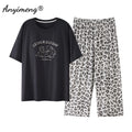 Plus Size Women's Capri Pants Pajamas Sets Polka Dot | SAMAG