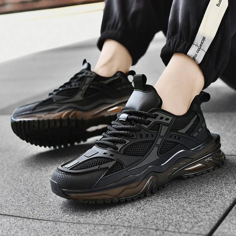High-quality Large-sized Round-toed Thick-soled Height-increasing Shock-absorbing and Low-top New Casual Sports Shoes