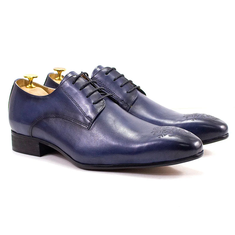 Classic Business Shoes Men Oxford Derby Genuine Leather Pointed Toe Fashion Lace Up High Quality Office Wedding Formal Shoe Male