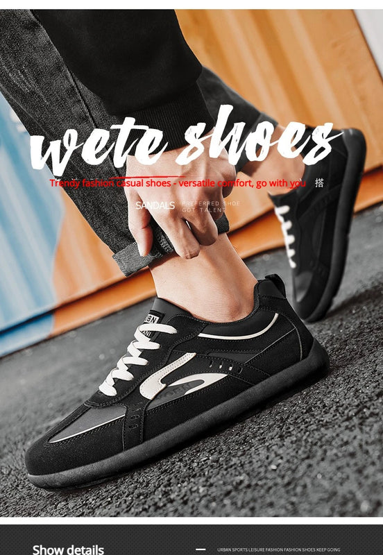 Men's Casual Sports Shoes with Low Heel Round Toe Soft Sole Multi-color Design Fashionable Large Size Walking Board Shoes