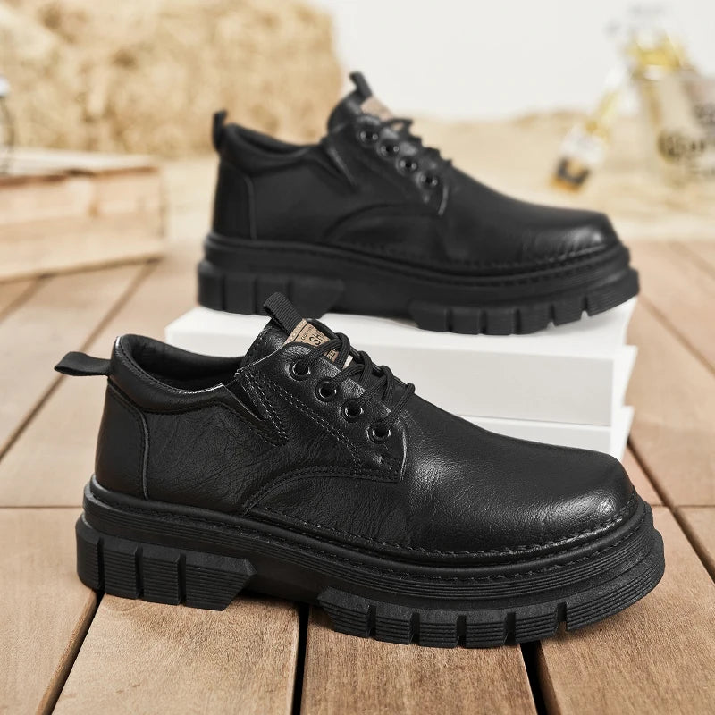 Men's casual shoes four seasons handwork comfort outdoor work shoes fashion Joker youth tide shoes business party leather shoes