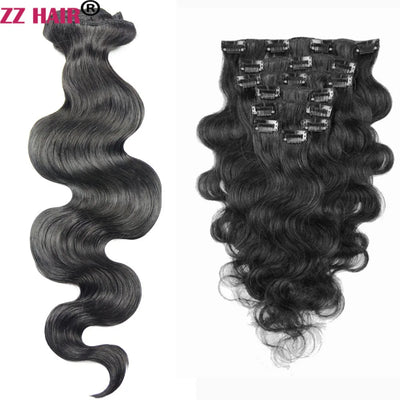ZZHAIR Clip In 100% Human Remy Hair Extensions 16"-28" | SAMAG