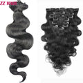 ZZHAIR Clip In 100% Human Remy Hair Extensions 16"-28" 8Pcs Set 100g-160g Full Head Body Wavy Natural