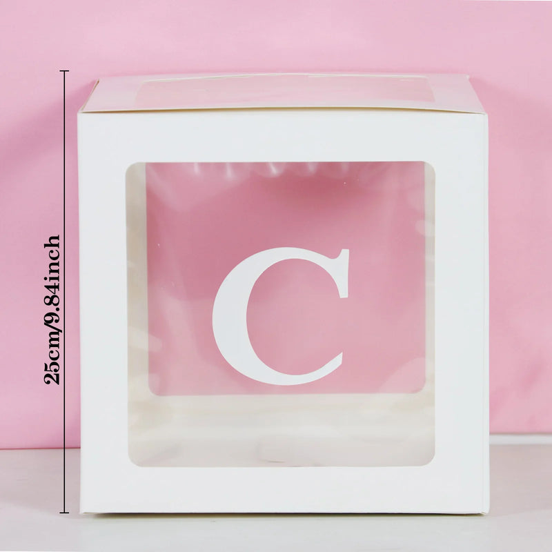 Transparent Letter Balloon Box Baby Shower Decorations Happy Birthday Wedding EID Decor 1st Birthday Party Supplies Balloon Box