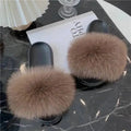 Women Real Raccoon Fur Slides Fluffy Luxury Furry Open Toe Slippers Indoor Outdoor Summer Sandals Non Slip Soft Comfy Sole Cozy