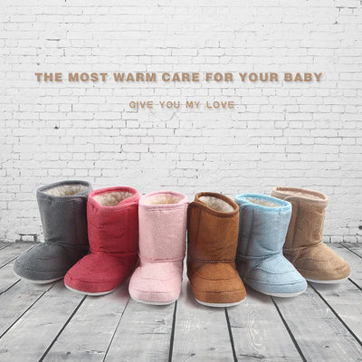 Baby Girl Boy Snow Booties Winter Solid Six Colors Warm | SAMAG