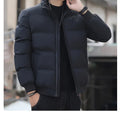 2025 Winter New Solid Color Zipper Down Jacket Thick Cotton Jacket Men Trendy Brand Casual Youth Coat Versatile Comfortable Top