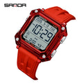 SANDA Quality Brand Military Digital Wristwatch For Men Led Display Complete Stopwatch Waterproof Daily Electronic Male 6377