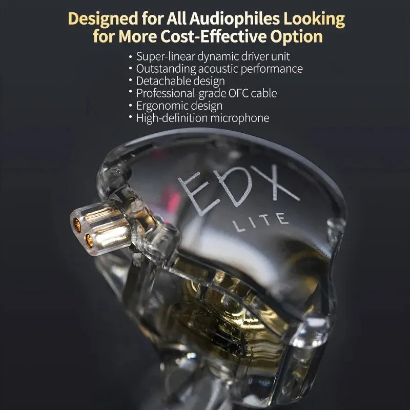 KZ EDX Lite HIFI Bass Earphones Stereo Music Earbuds In Ear Monitor Stage Live Headphones Gaming Sports Headset