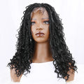 Bohemian Goddess 16 Inch Full Lace Synthetic Wig Natural Looking Box Braids with Curly Ends for Everyday Wear