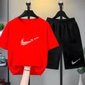 Children Set white T - shirt Short - Sleeved+Shorts Boy Girl - View 10 | SAMAG