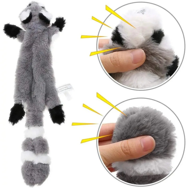 Plush Dog Toys Squirrel Raccoon Fox 18 Inch Stuffing Free Squeaky for Small  Medium Dogs No Stuffing with Squeakers Dog Chew Toy