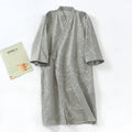 2026 New Men's 100% Cotton Gauze Bath Robes Loose Thin Japanese Kimono Pajamas for Men Casual Lace Up Bathrobes V-Neck Nightgown