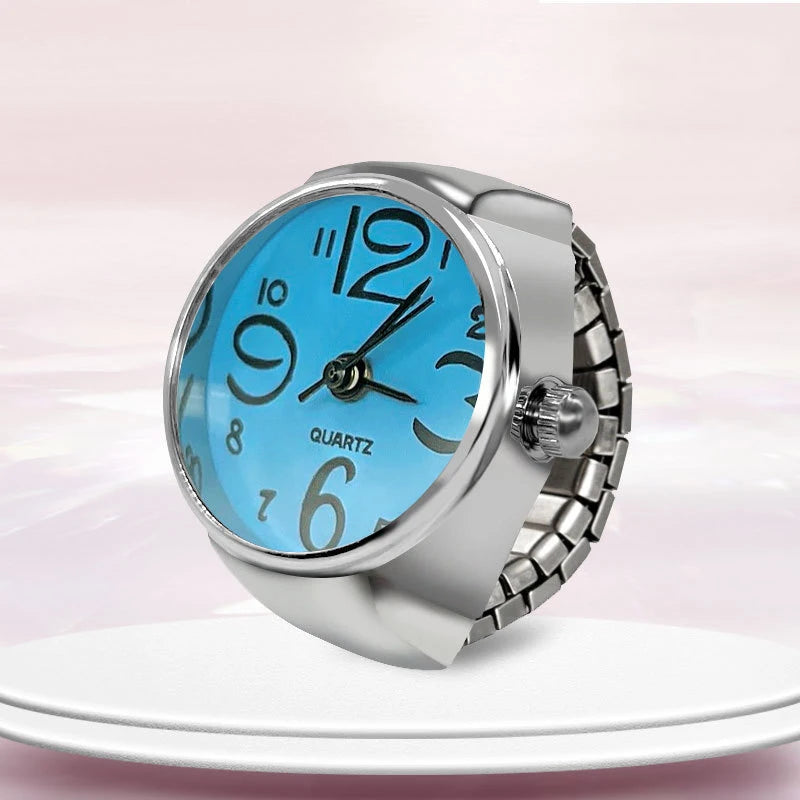Kiss Jewelry Women Men Vintage Classic Finger Watch Rings Punk Stretchy Strap Quartz Watches Clock Ring Hip-hop anillos 2023