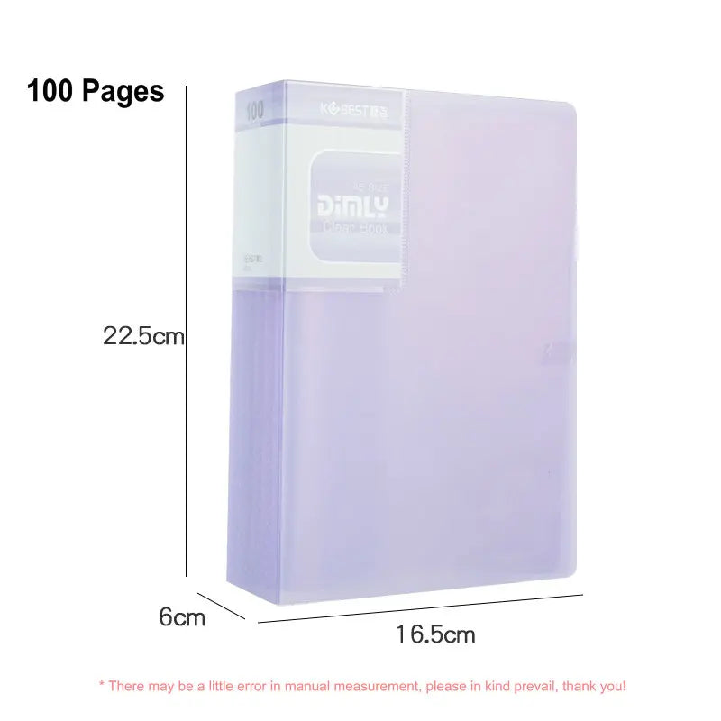 Transparent PVC Bag A5 Display Book Multi Pocket File Folder For A5 Document Organizer Paper Storage Clear File A5 Folder