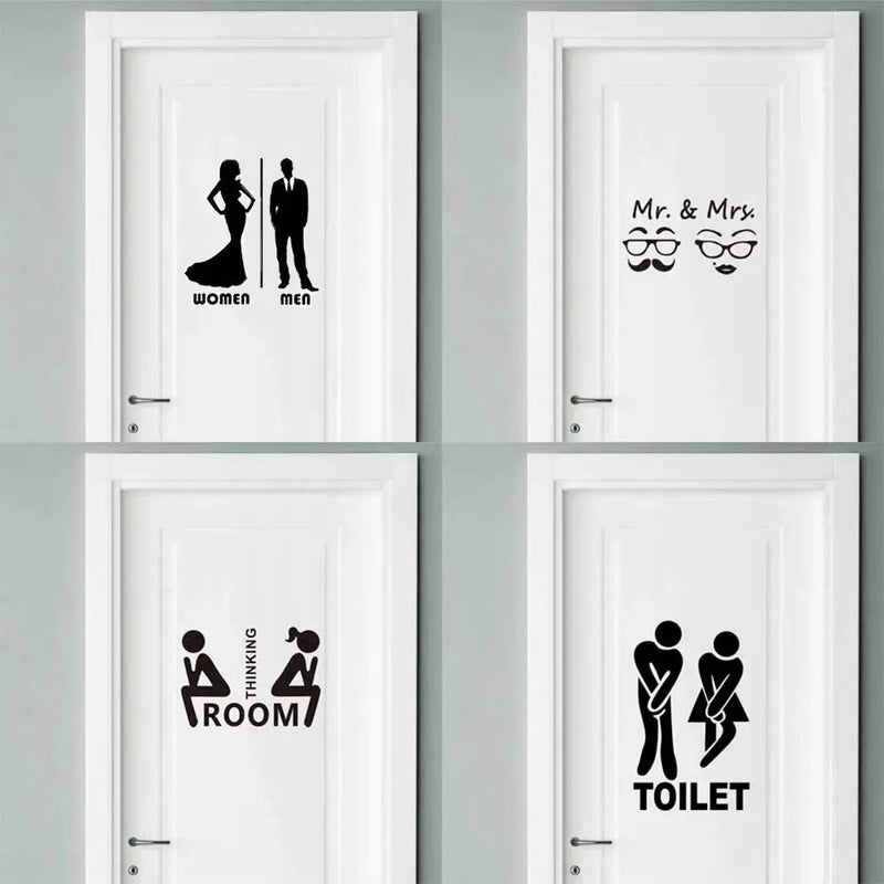 Waterproof Bathroom Home Art Door Decor Removable Wall Sticker Vinyl Poster Toilet Decals Fashion High Quality