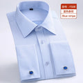 M~6XL Men's French Cuff Dress Shirt White Long Sleeve | SAMAG
