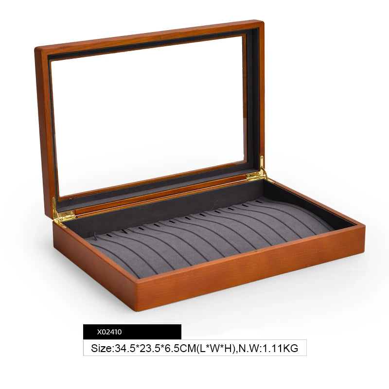 Oirlv Wooden Jewelry Box Retro Jewelry Display Ring Necklace Earring Bracelet Box Multi Jewelry Storage Organizer Display Case