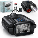 Night Vision Binoculars 4K Infrared 5000mAH Rechargeable 8X Digital Zoom 600 Meters Darkness Goggles 5000mAh Rechargeable, 64GB Card Included for Wildlife Observation & Surveillance