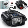 Night Vision Binoculars 4K Infrared 5000mAH Rechargeable 8X Digital Zoom 600 Meters Darkness Goggles 5000mAh Rechargeable, 64GB Card Included for Wildlife Observation & Surveillance
