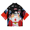 Japanese Cat Print Haori Kimono Yukata Samurai Men | SAMAG