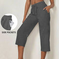 Women's Capri Yoga Pants Loose Soft Drawstring Workout - View 7 | SAMAG