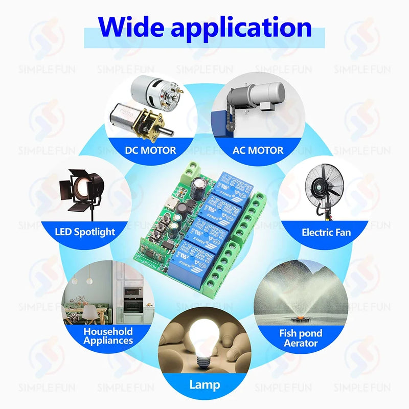 WiFi Smart Switch EWelink ,DC 12V 24V 48V USB 5V 4 Channels Wireless Remote Control,DIY Switch,Alexa Google Home Voice Control