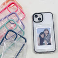 Simple Fashion Card Pocket Bag Colorful Bumper Phone Case For iPhone 16 17 Pro Max 15 14 13 12 11 16 Plus Air Clear Back Cover