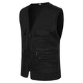 Men Vest JacketMultiple Pockets Zipper Sleeveless Fishing Waistcoat Camping Work Clothes V Neck Outdoor Waistcoat Volunteer Vest