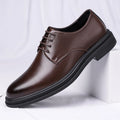 Men's Business Shoes Premium Cowhide Upper Lightweight Breathable Design with Rubber Sole for Office Commute Formal Occasions