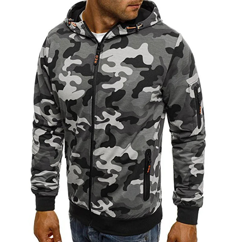 2026 New Mens Sweatshirt Casual Camouflage Hooded Coat for Spring Autumn Male Streetwear Hoodies Cardigan Sportswear MY766