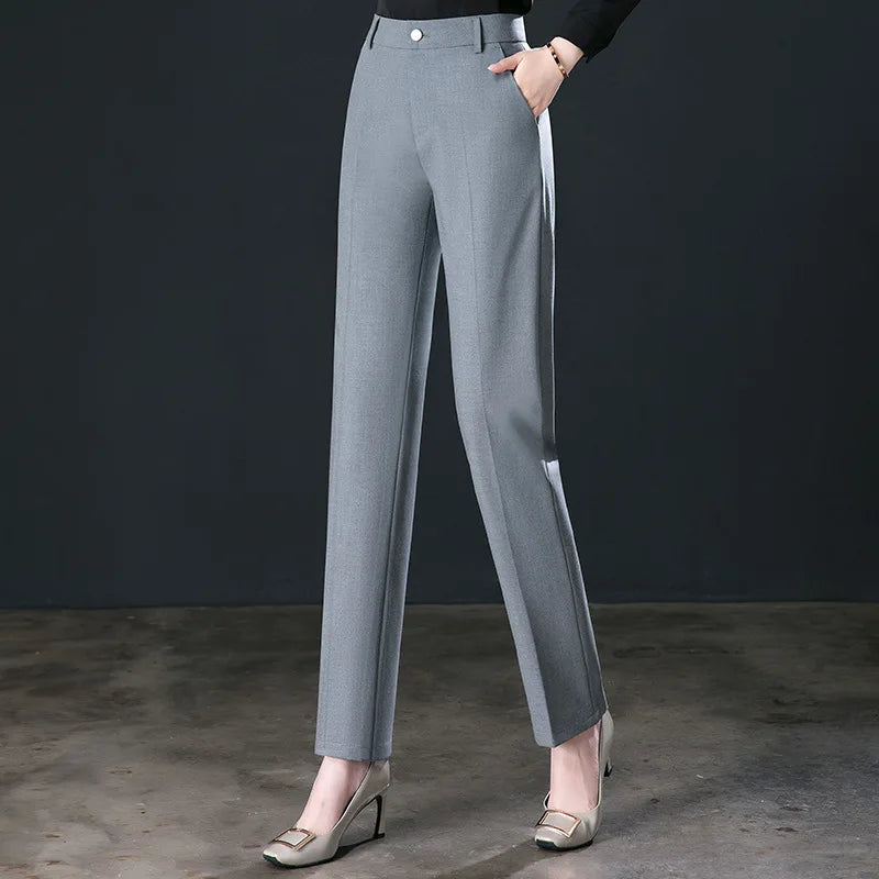 Spring Fall Black Elegant Career Formal Suit Pants Women - View 5 | SAMAG
