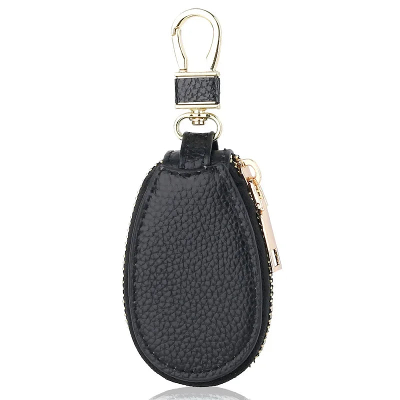 1PCS Leather Zipper Key Wallet Keychain Multifunctional Mini Purse Key Holder Case