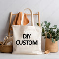 Custom Canvas Tote Bag 100% Cotton Print Your Design Logo Photo Handbag Work Reusable Grocery Shopping Customized Portable Bag