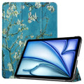 Tablets case  For Ipad air11 2024 11 inch Book Flip Cover with Stand Auto Wake Sleep  Three fold Caster hard shell
