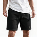 Men Waffle Knit Casual Shorts Drawstring Elastic Waist | SAMAG