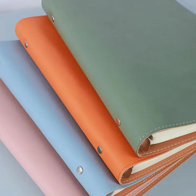 A5 PU Leather Binder Cover Notebook Folder Clipboard Loose Leaf Notebook Business Paper Meeting Planning Binder Stationery