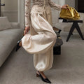 Linad Elegant Pink Crepe Loose Bloomers For Woman Street Chic Pleated Trousers Female Autumn Vintage High Waist Long Pants 2025