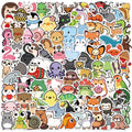 100pcs Cartoon Animal Illustration Graffiti Stickers Guitar Notebook Luggage DIY Waterproof Stickers